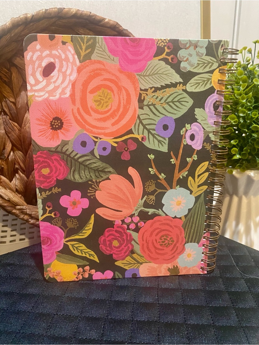 Rifle Paper Co. Floral Spiral Notebook — Pink, Coral & Yellow Blooms - Picture 2 of 3
